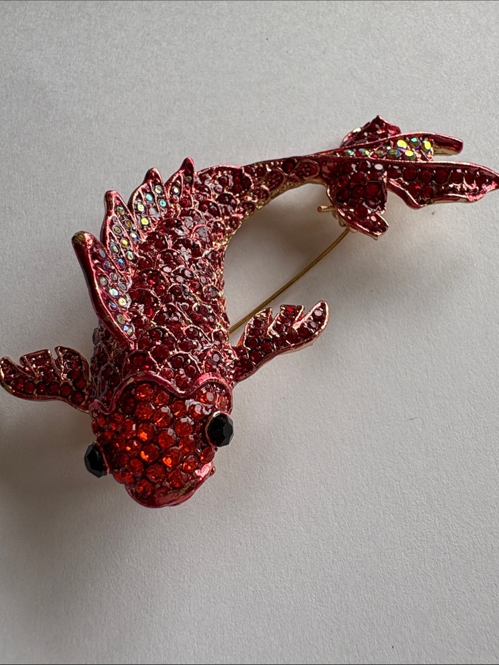 Red Koi Fish Brooch Pin/Pendant - Picture 2 of 3